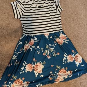 Striped floral dress